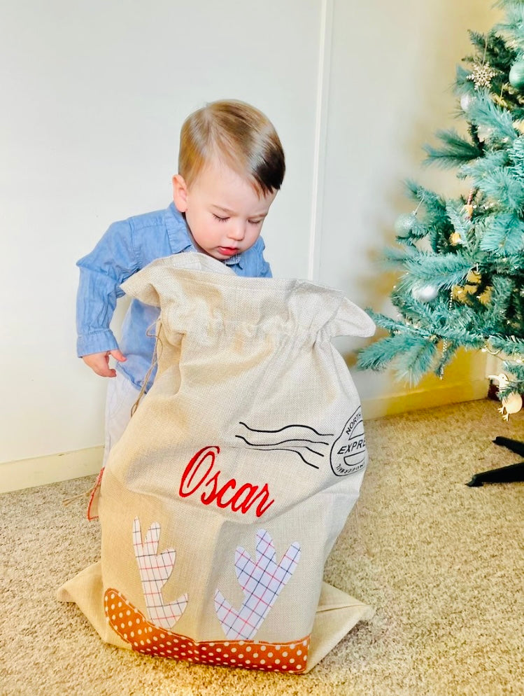 Personalised Reindeer Santa Sacks