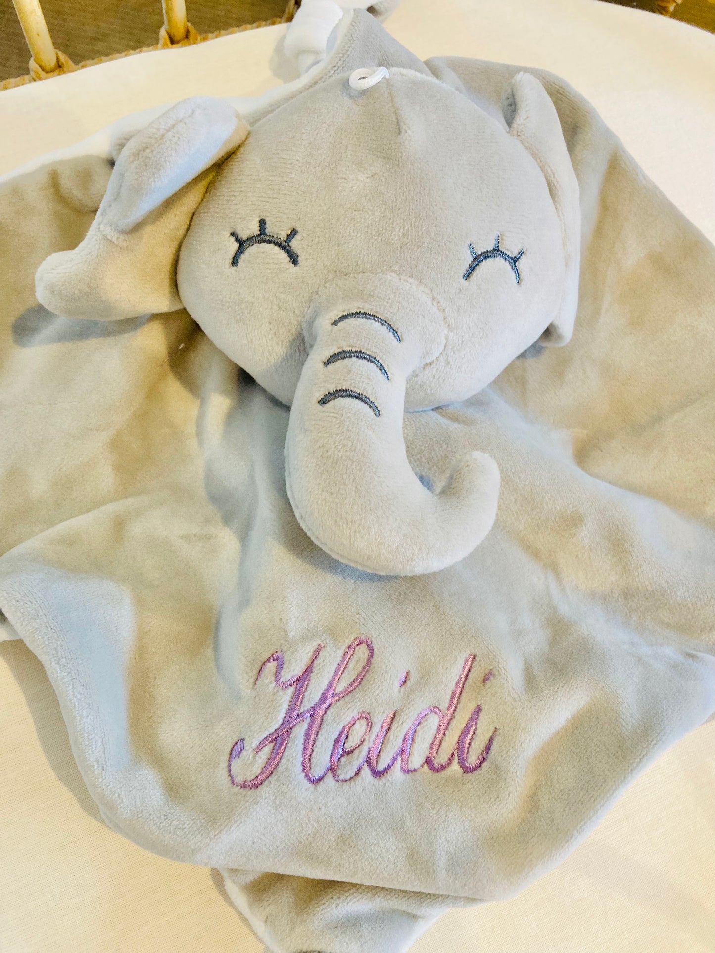 Personalised Elephant Baby Comforter